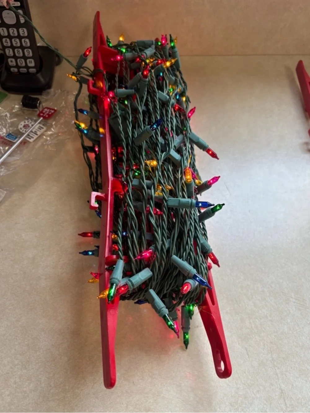Christmas lights storage organizer